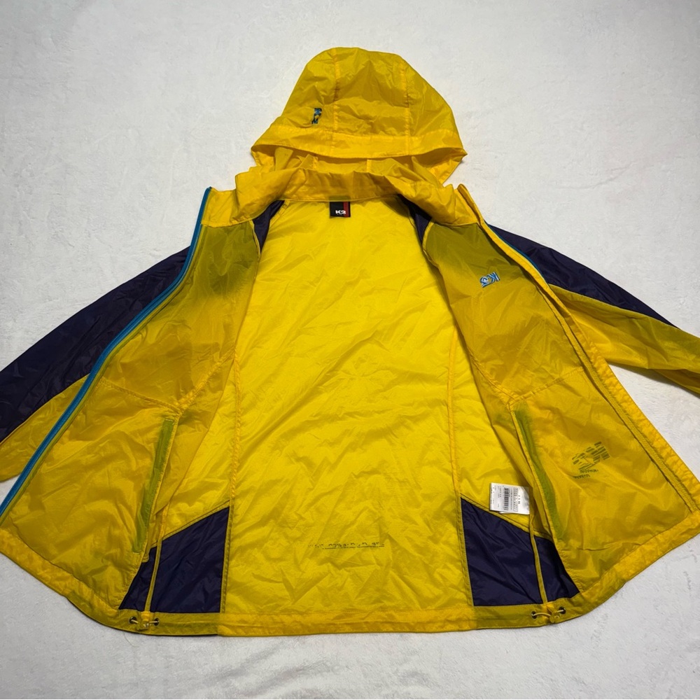 K2 Windbreaker Jacket from Korea Yellow and Black Hooded Jacket Women’s Small - Picture 3 of 9